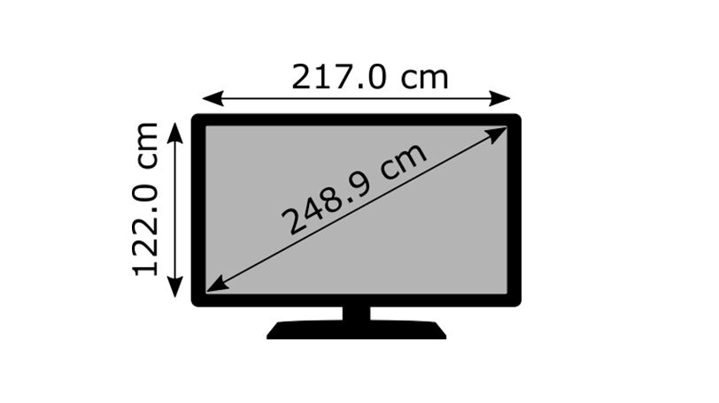 How many centimeters is 98 inches